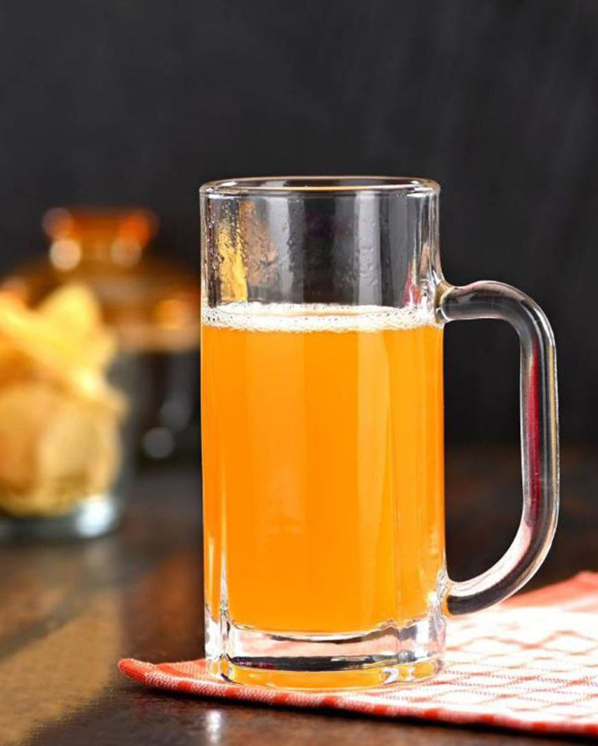 Vintage Look Clear Glass Beer Mugs | 300ml | 3 x 6 inches