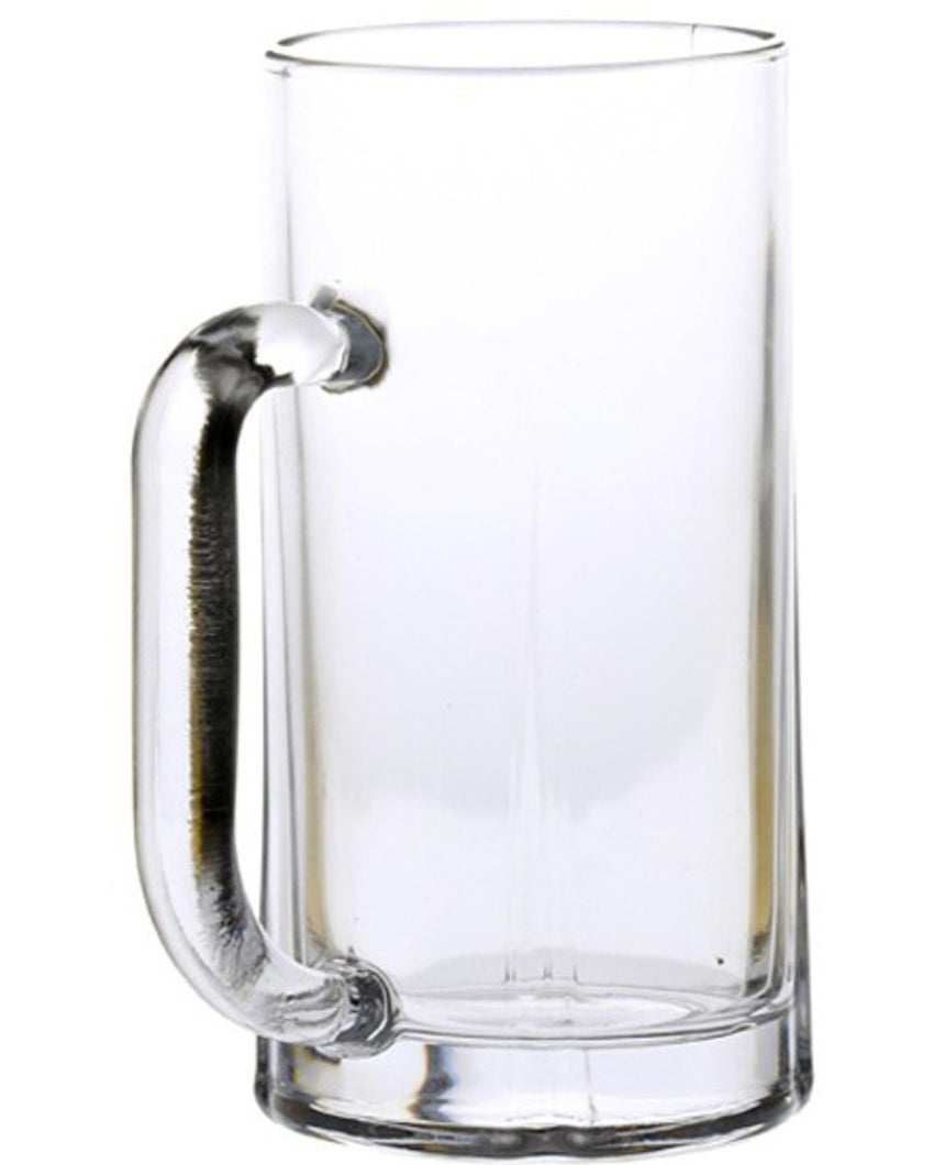 Vintage Look Clear Glass Beer Mugs | 300ml | 3 x 6 inches