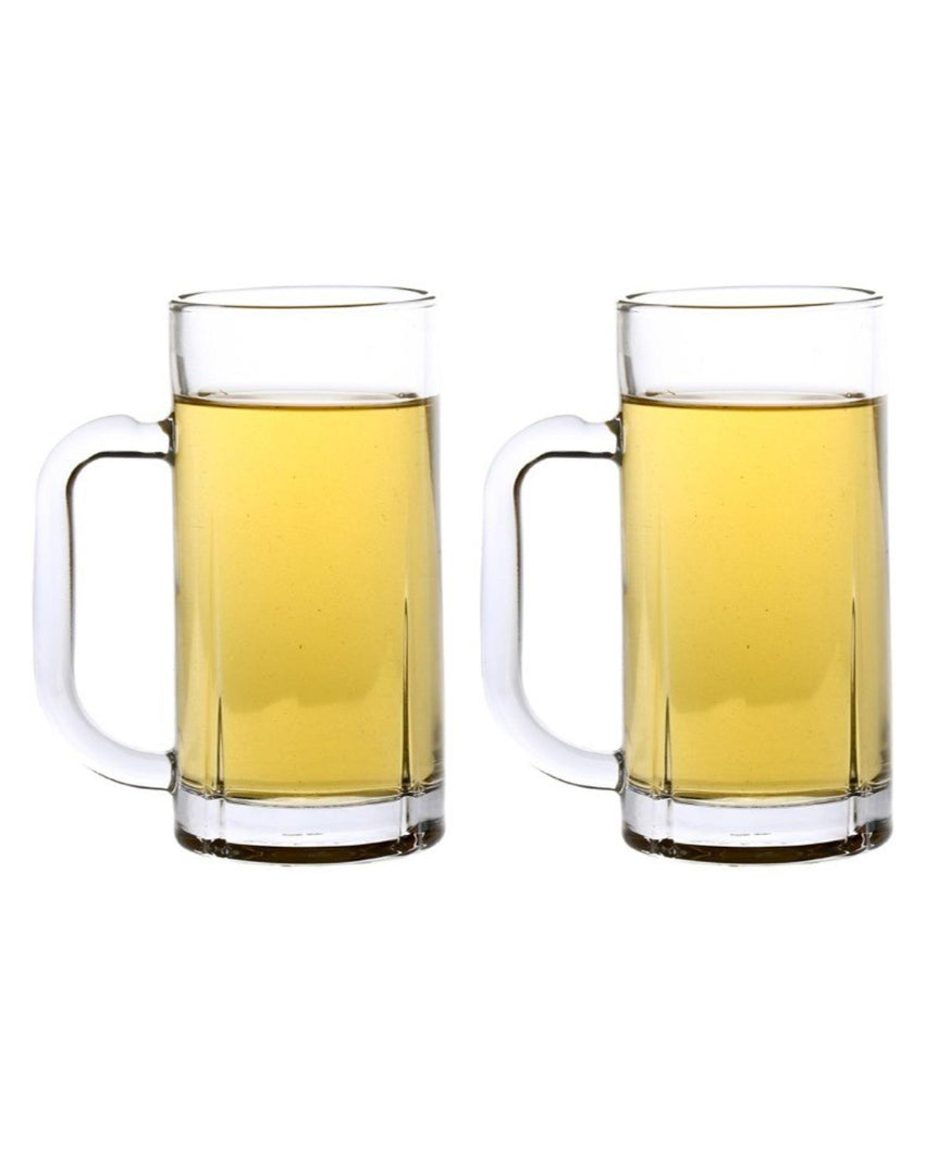 Vintage Look Clear Glass Beer Mugs | 300ml | 3 x 6 inches