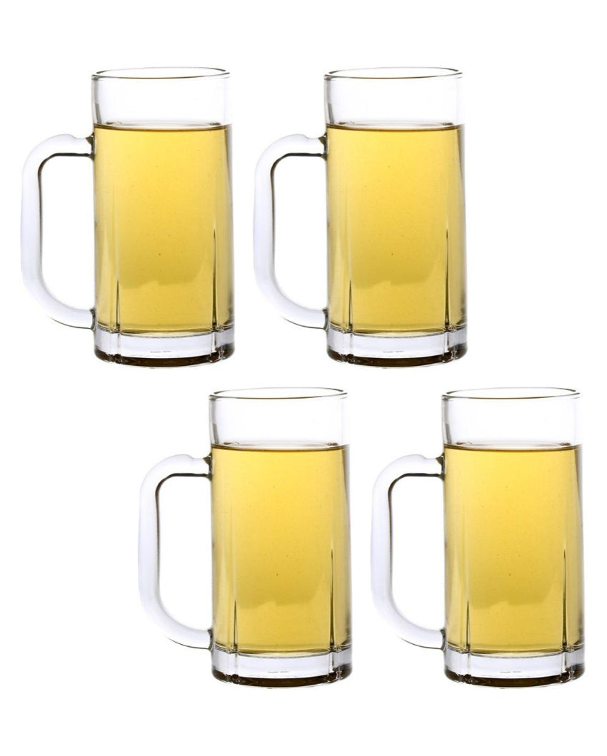 Vintage Look Clear Glass Beer Mugs | 300ml | 3 x 6 inches