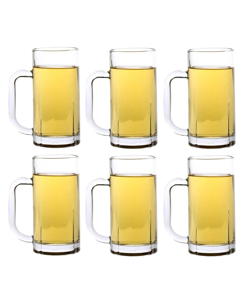 Vintage Look Clear Glass Beer Mugs | 300ml | 3 x 6 inches