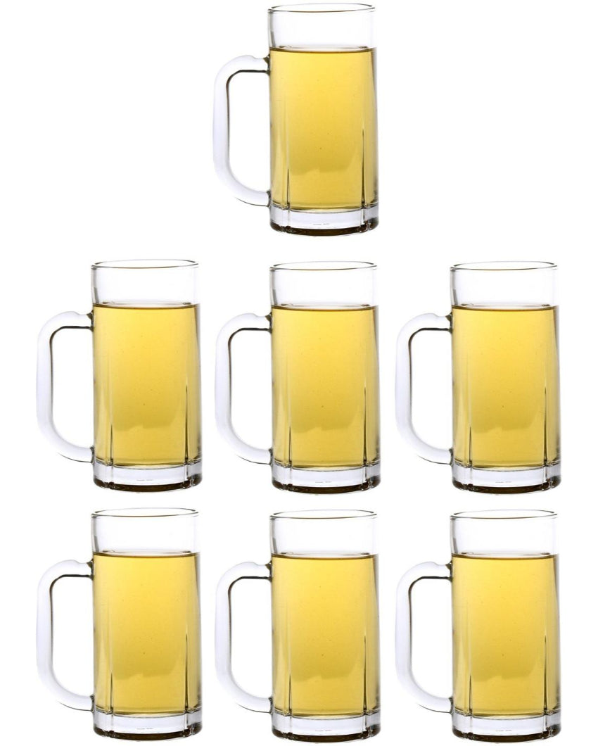 Vintage Look Clear Glass Beer Mugs | 300ml | 3 x 6 inches