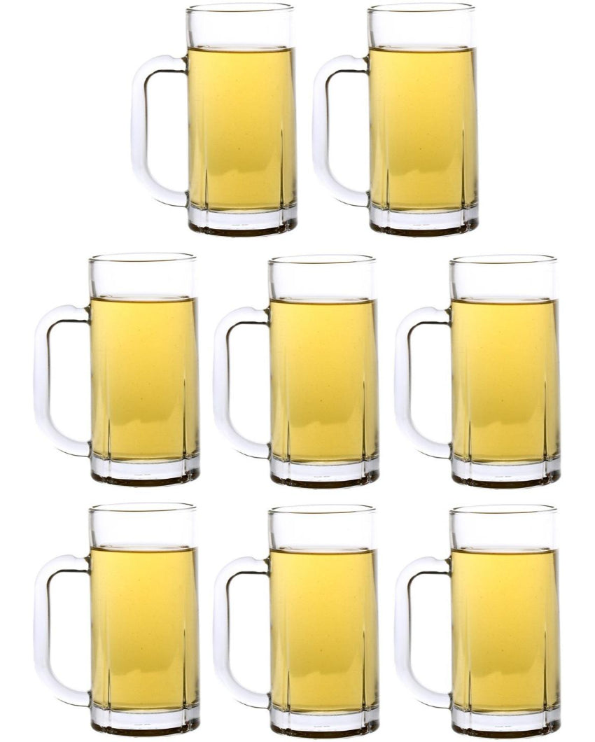Vintage Look Clear Glass Beer Mugs | 300ml | 3 x 6 inches