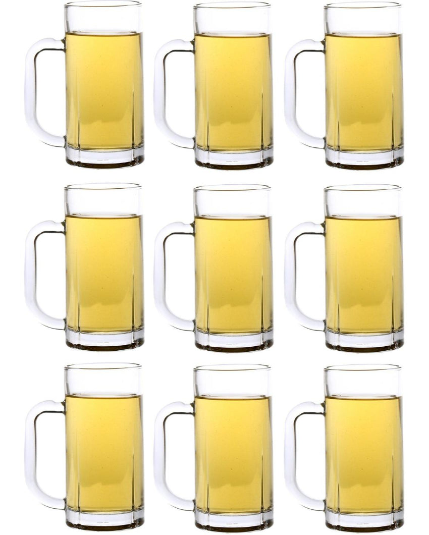 Vintage Look Clear Glass Beer Mugs | 300ml | 3 x 6 inches