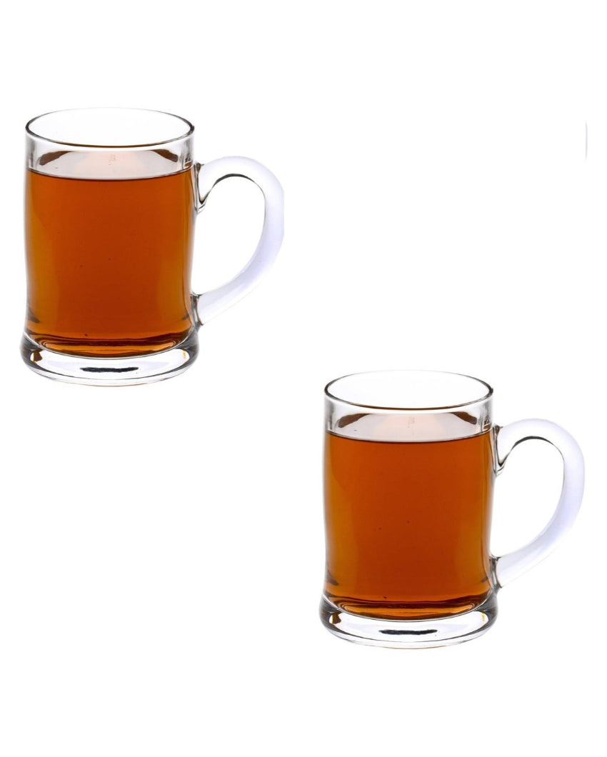 Comfort Grip Clear Glass Beer Mugs | 350ml | 3 x 5 inches