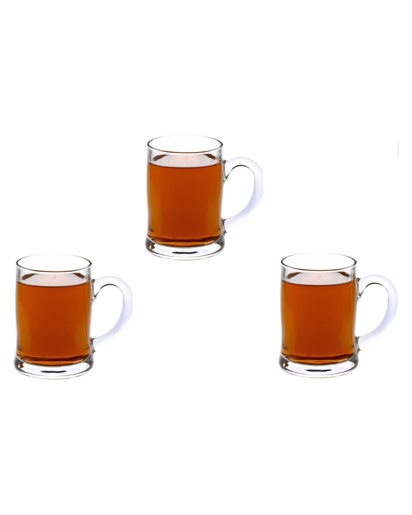 Comfort Grip Clear Glass Beer Mugs | 350ml | 3 x 5 inches