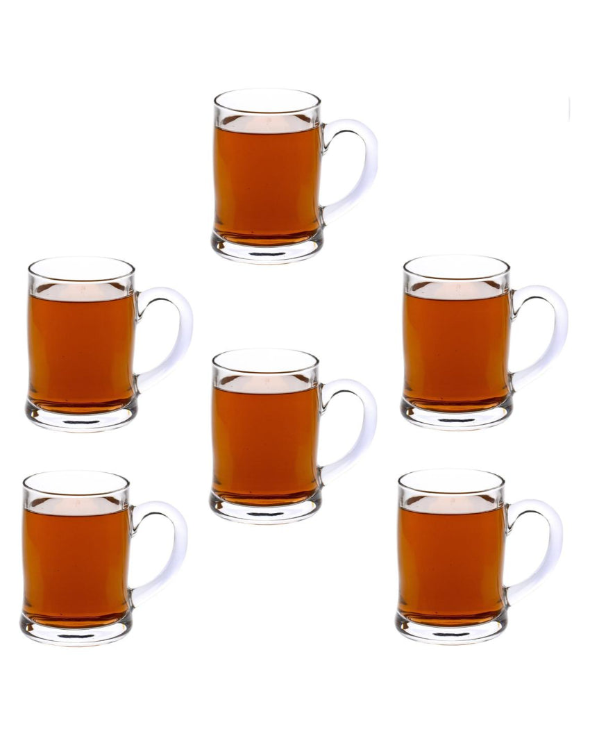 Comfort Grip Clear Glass Beer Mugs | 350ml | 3 x 5 inches