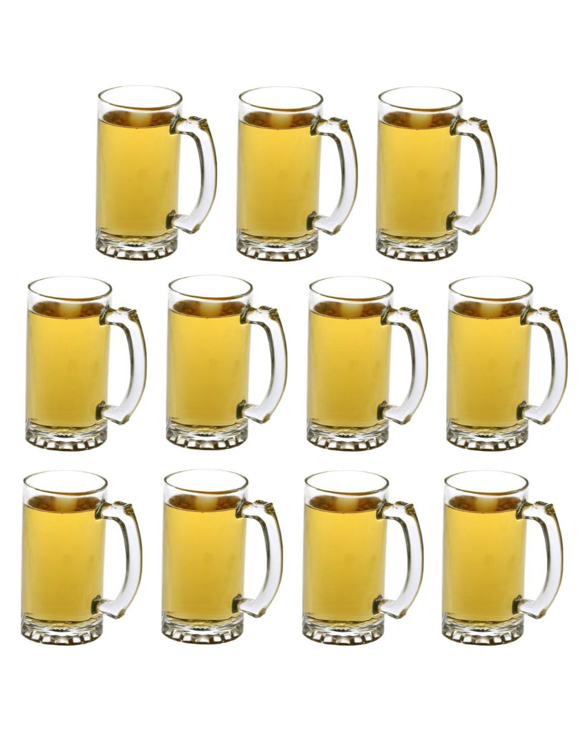 Sturdy Build Clear Glass Beer Mugs | 500ml | 4 x 6 inches