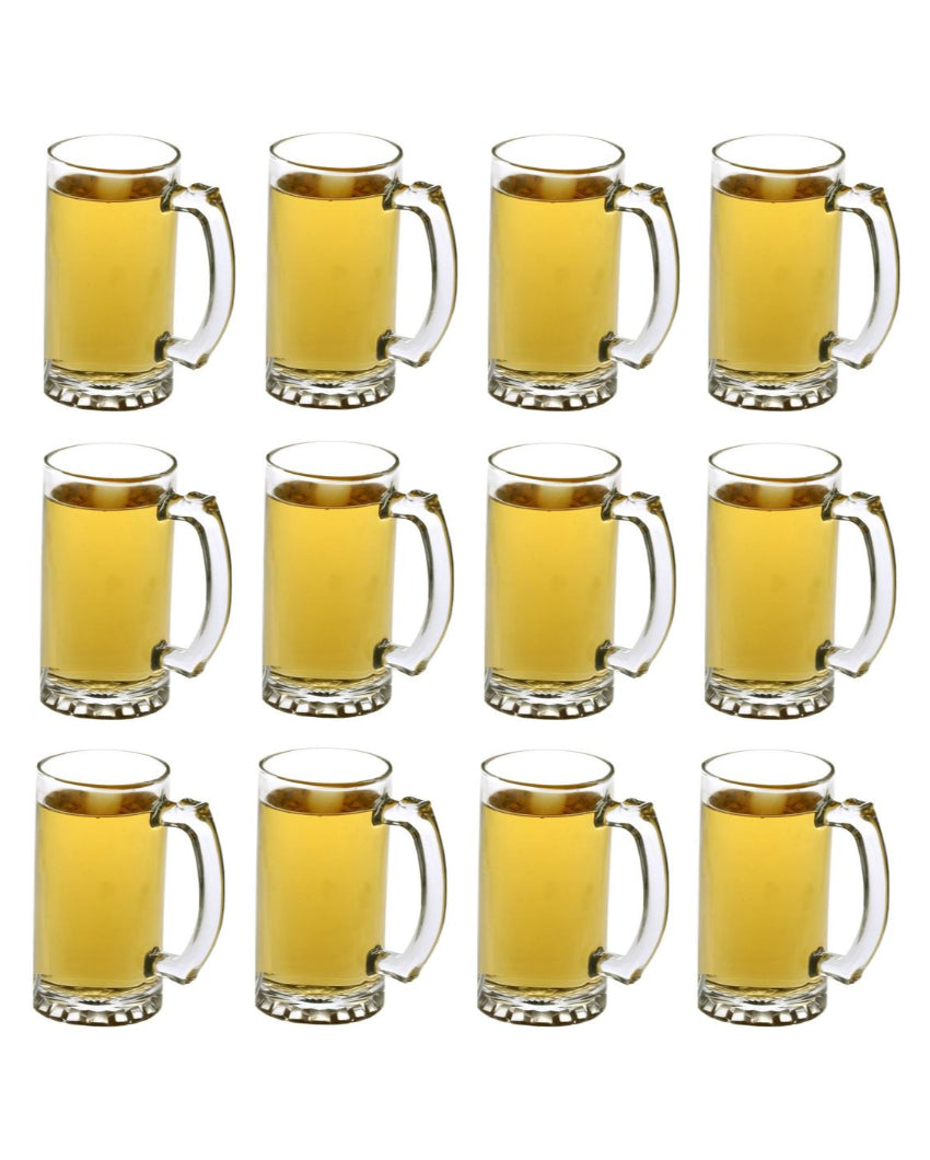 Sturdy Build Clear Glass Beer Mugs | 500ml | 4 x 6 inches