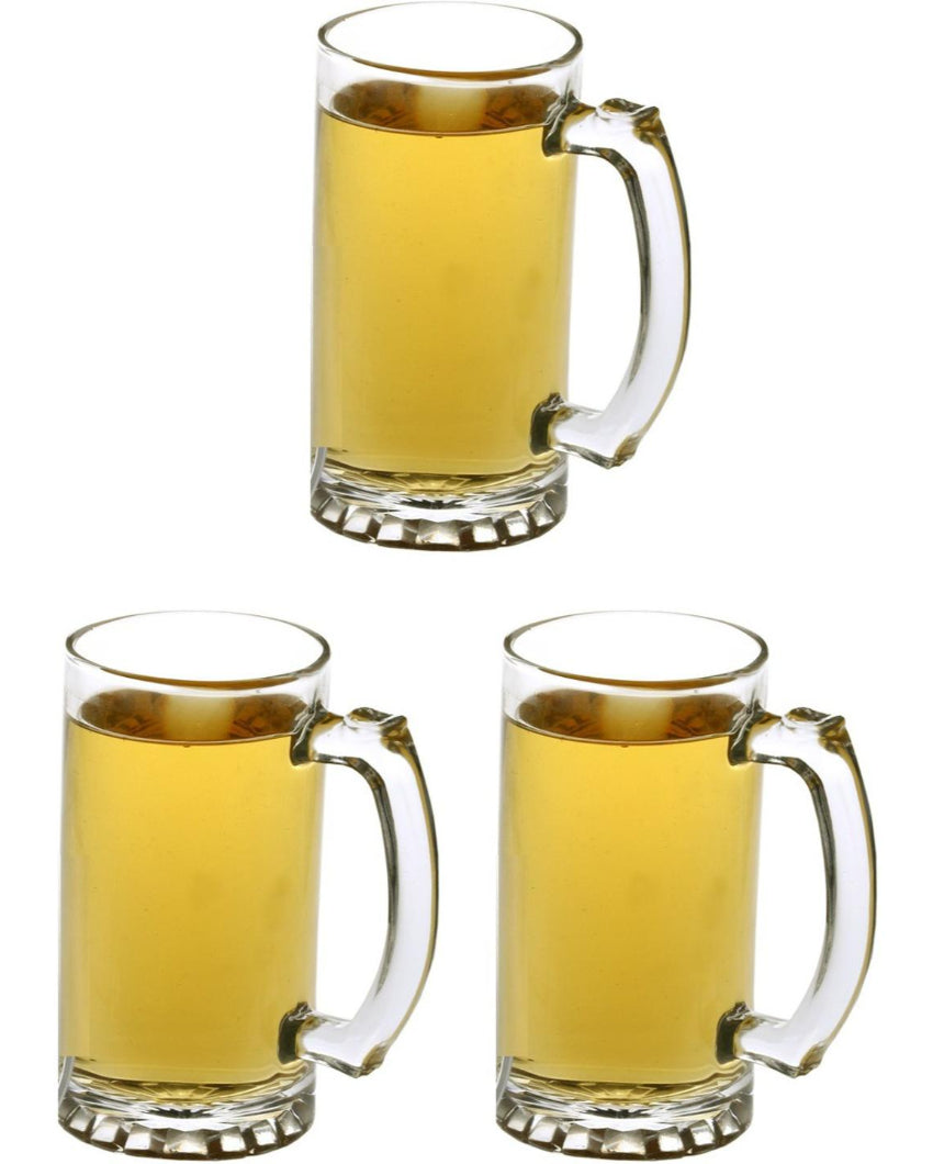 Sturdy Build Clear Glass Beer Mugs | 500ml | 4 x 6 inches