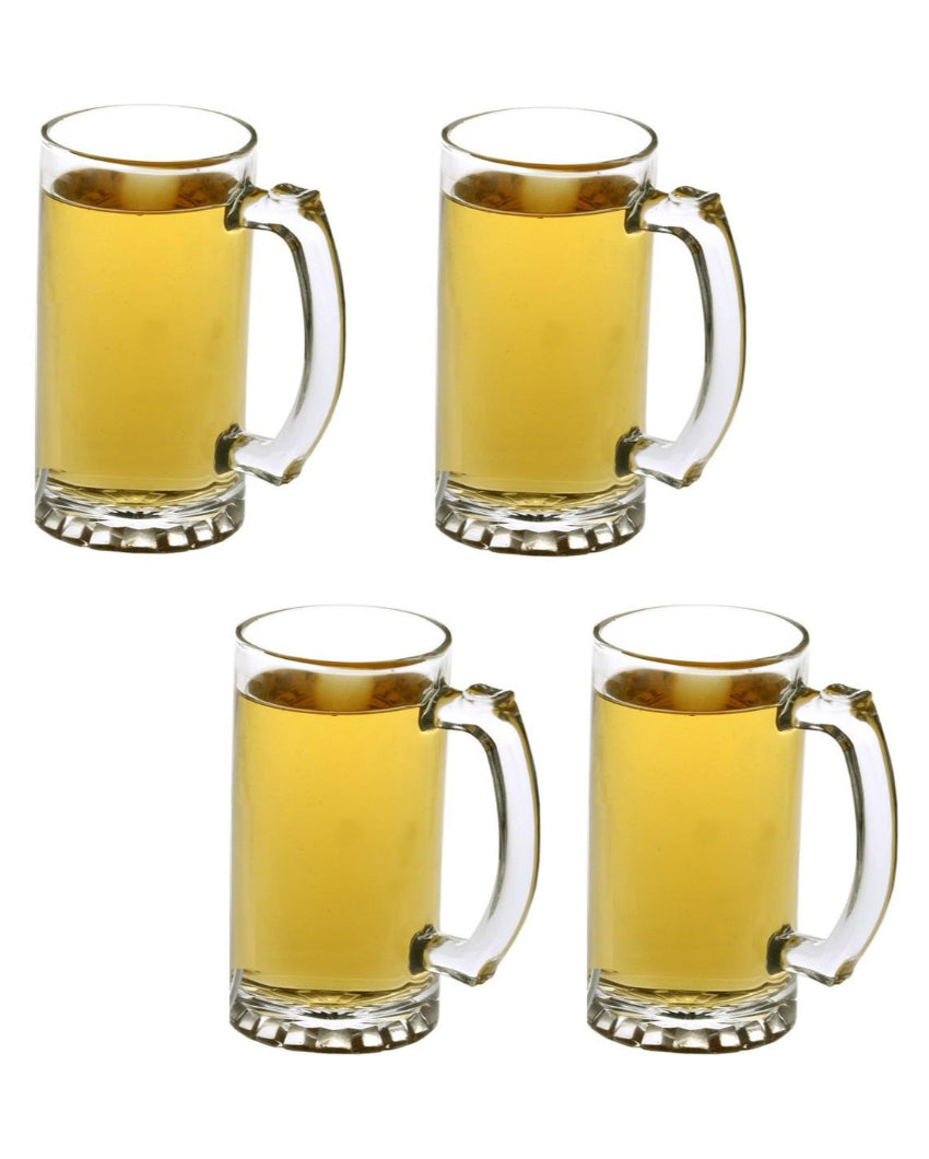 Sturdy Build Clear Glass Beer Mugs | 500ml | 4 x 6 inches