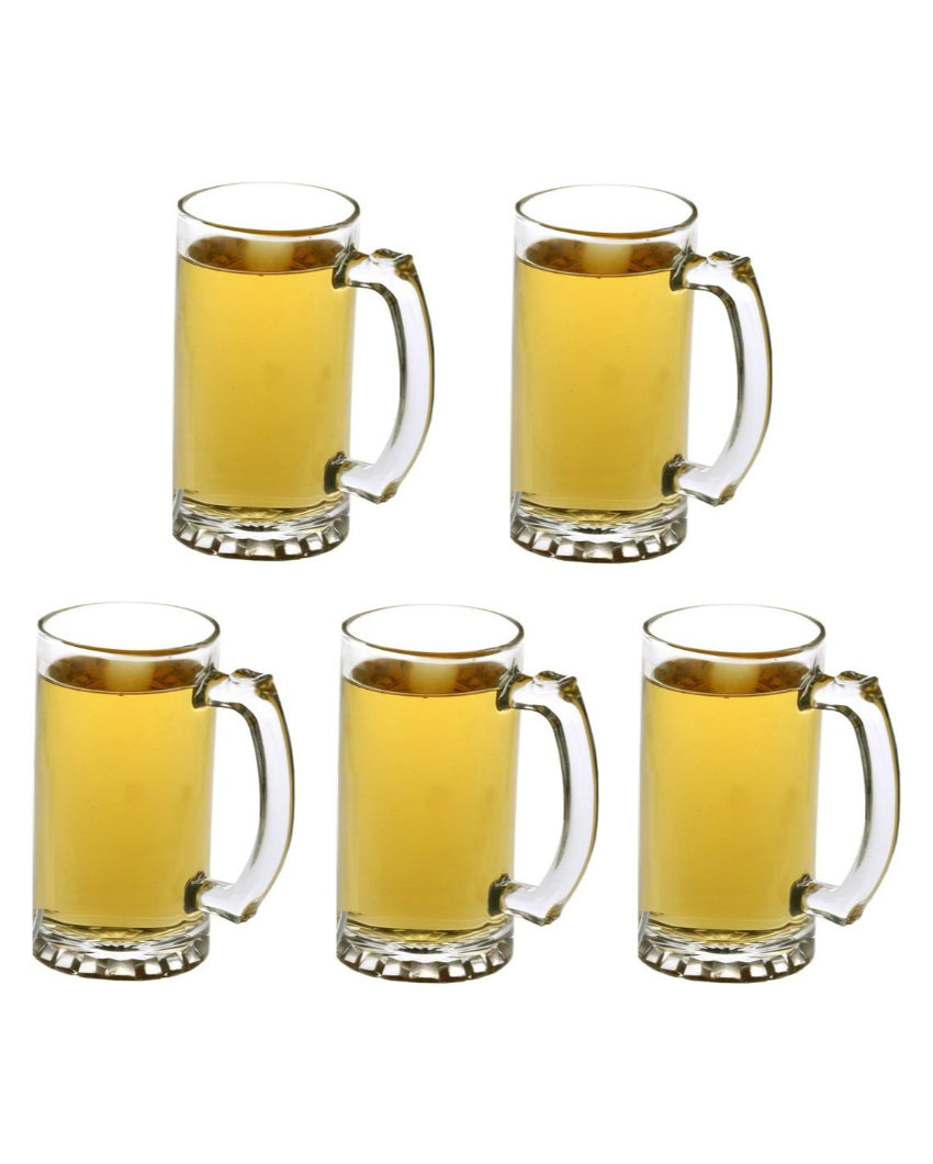 Sturdy Build Clear Glass Beer Mugs | 500ml | 4 x 6 inches