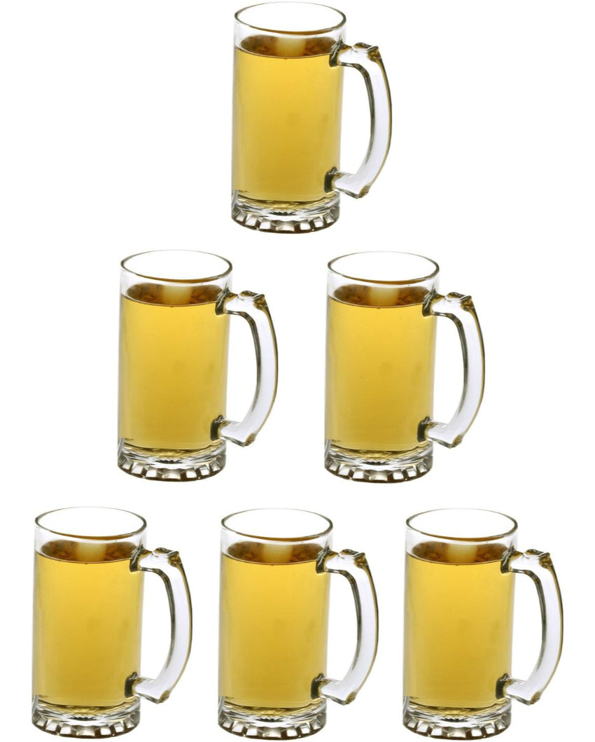 Sturdy Build Clear Glass Beer Mugs | 500ml | 4 x 6 inches