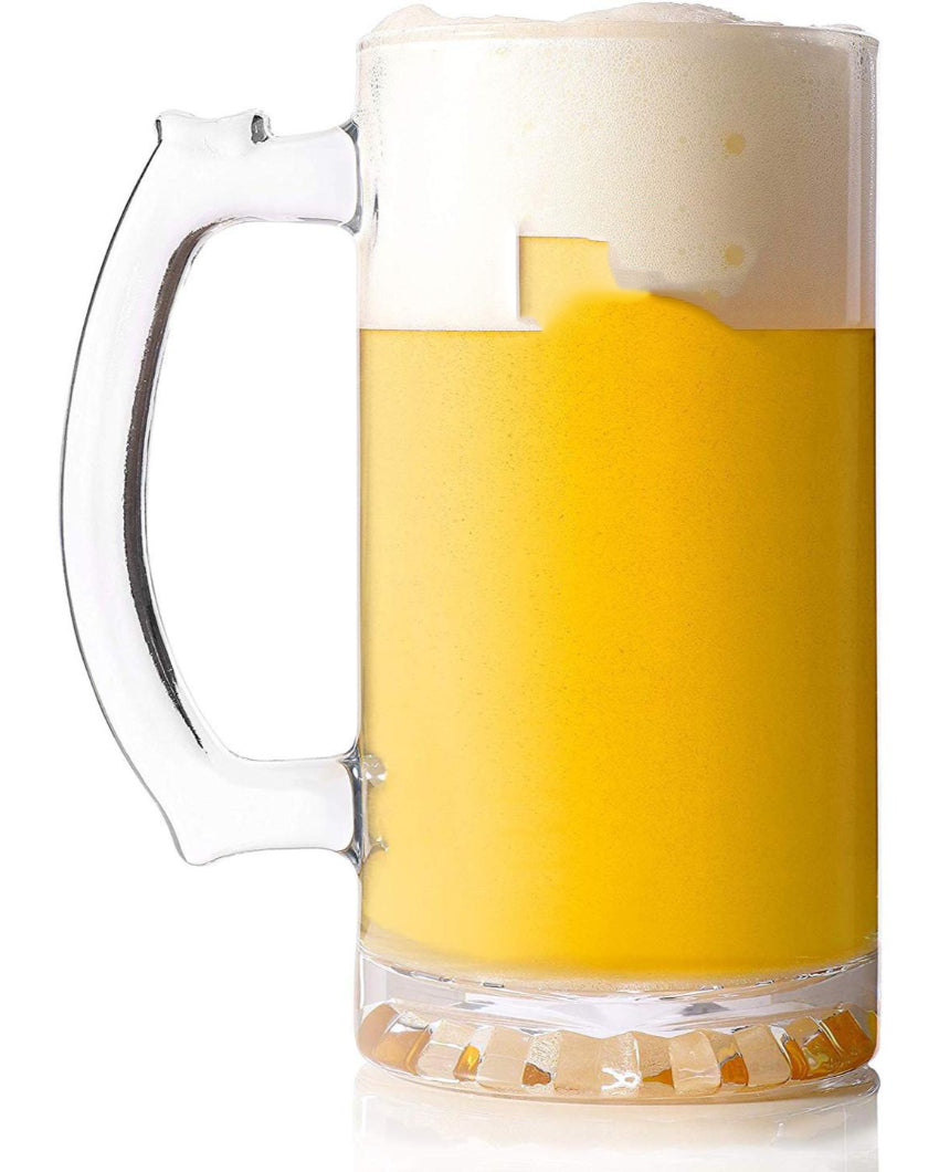 Sturdy Build Clear Glass Beer Mugs | 500ml | 4 x 6 inches