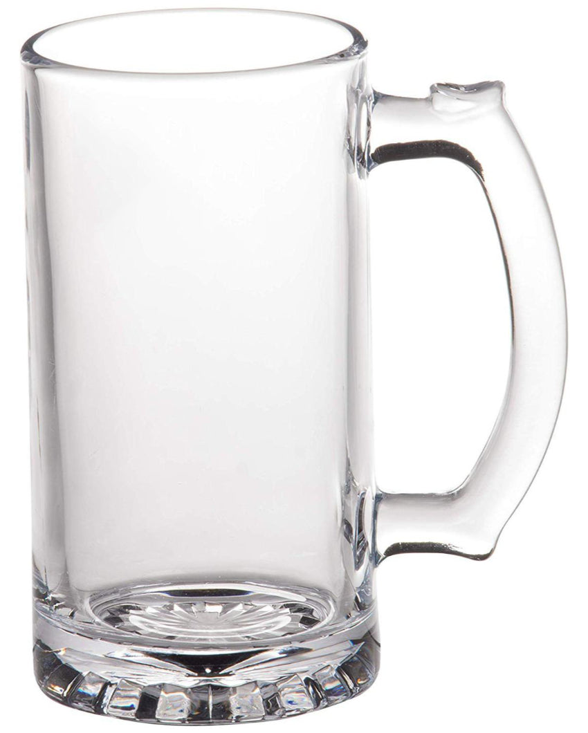 Sturdy Build Clear Glass Beer Mugs | 500ml | 4 x 6 inches