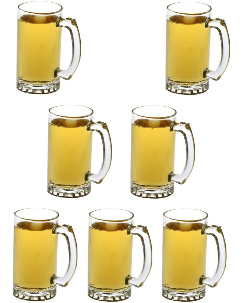Sturdy Build Clear Glass Beer Mugs | 500ml | 4 x 6 inches