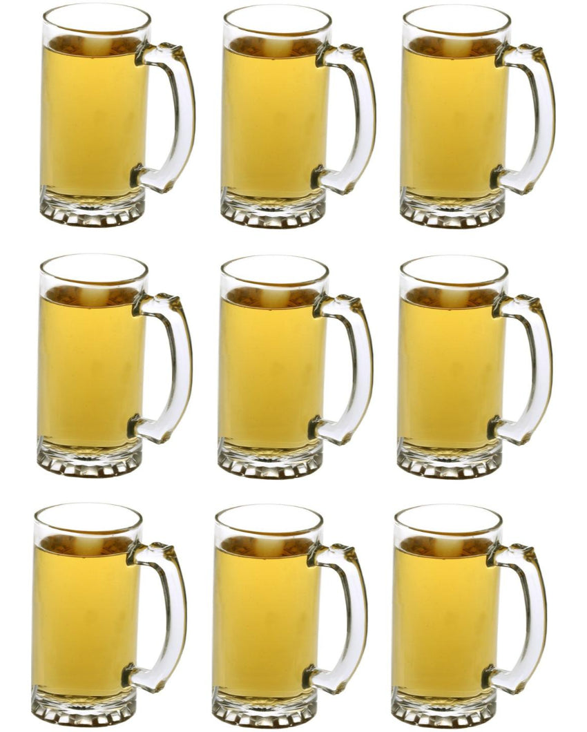Sturdy Build Clear Glass Beer Mugs | 500ml | 4 x 6 inches