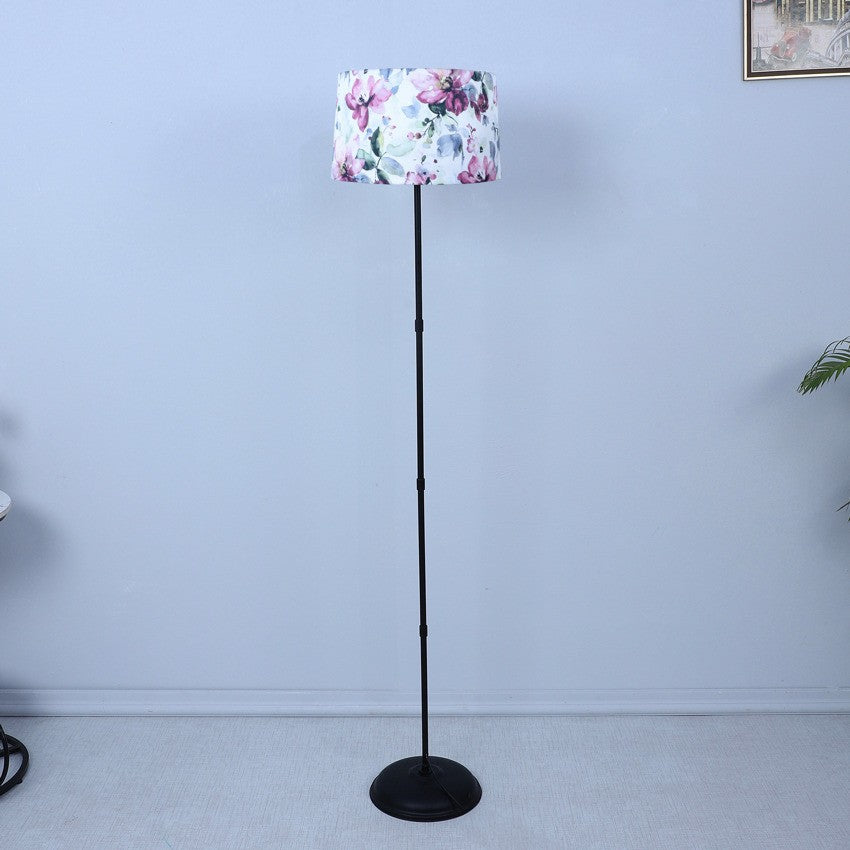 Vibrant Cobra Saffron Print with Satin Shade Design Metal Base Foldable Floor Lamp | 12 x 57 inches