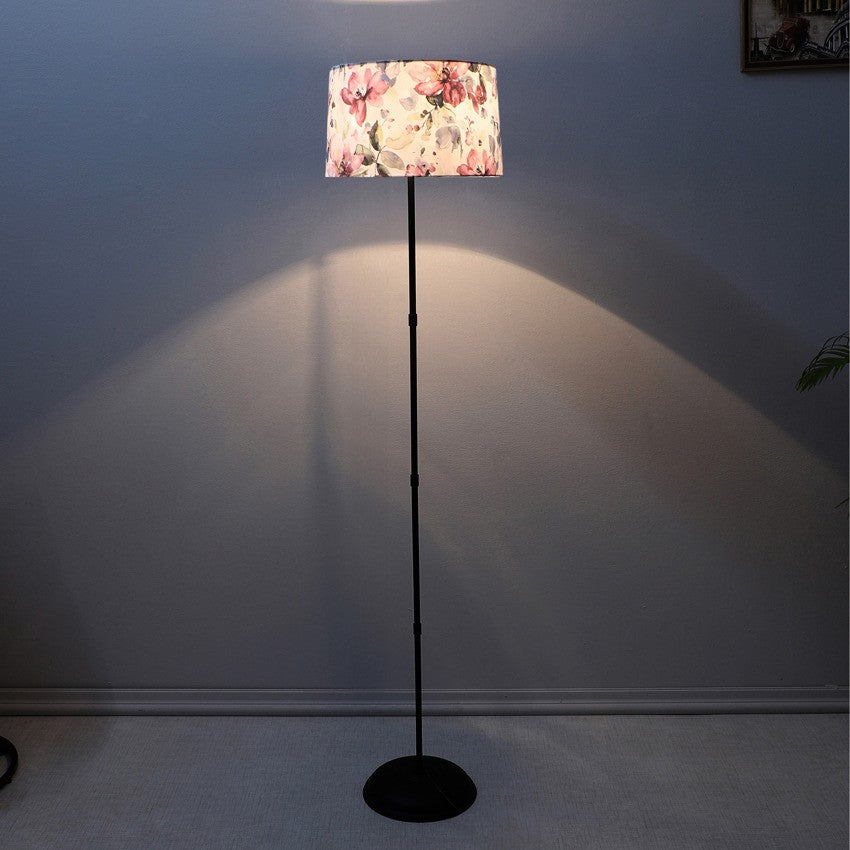 Vibrant Cobra Saffron Print with Satin Shade Design Metal Base Foldable Floor Lamp | 12 x 57 inches
