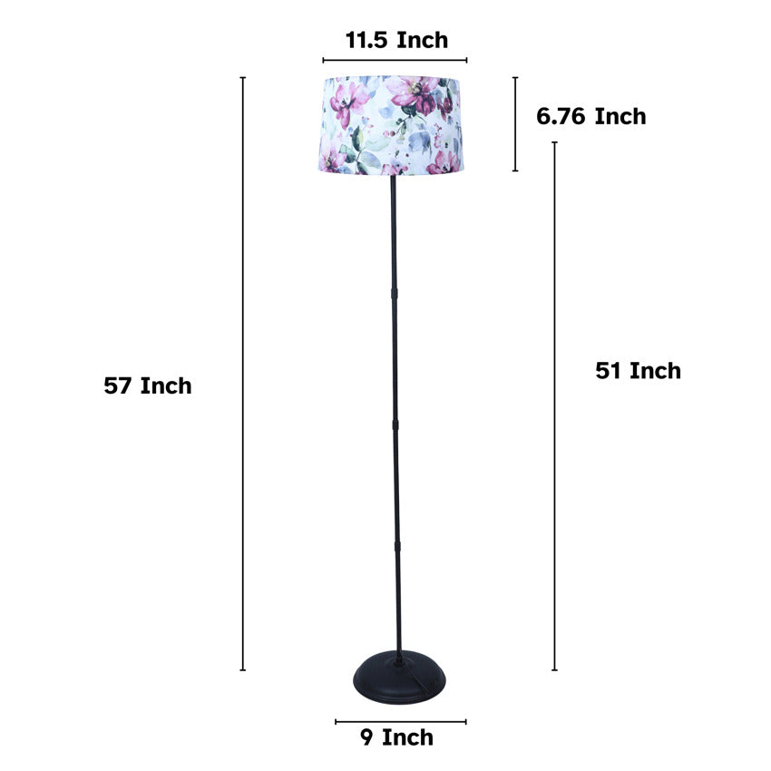 Vibrant Cobra Saffron Print with Satin Shade Design Metal Base Foldable Floor Lamp | 12 x 57 inches