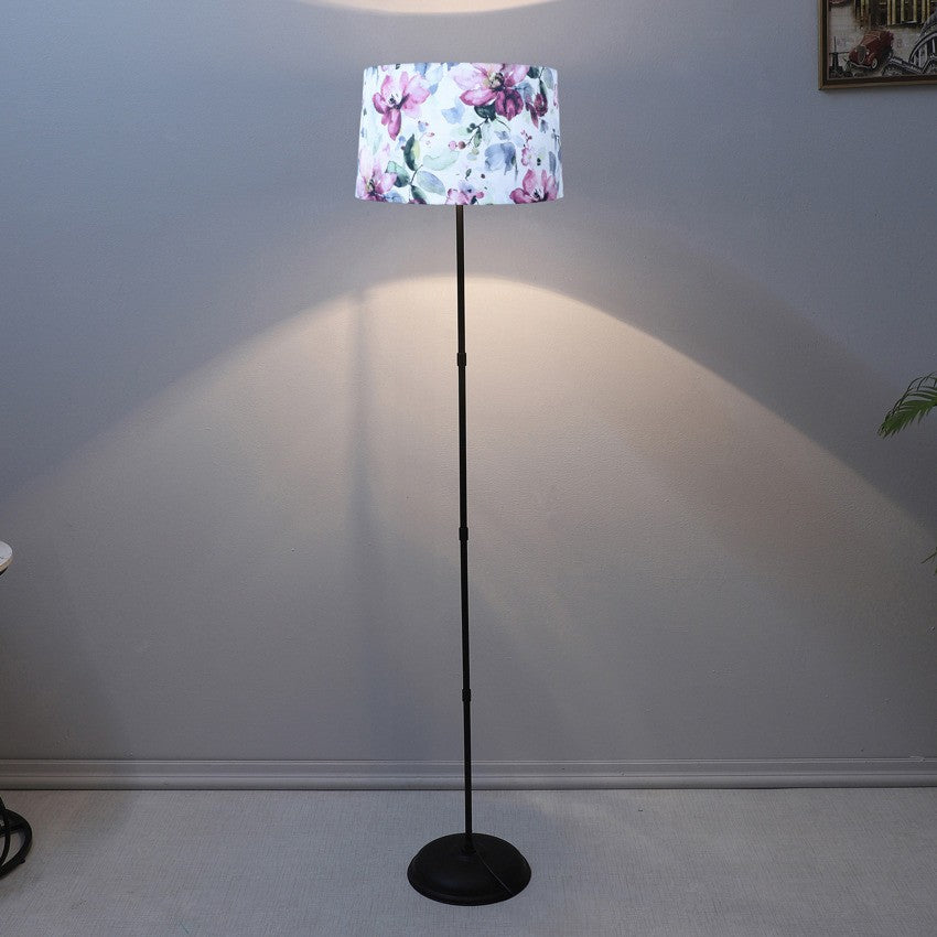 Vibrant Cobra Saffron Print with Satin Shade Design Metal Base Foldable Floor Lamp | 12 x 57 inches