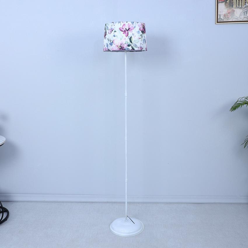Charming Cobra Saffron Print with Satin Shade Design Metal Base Foldable Floor Lamp | 12 x 57 inches