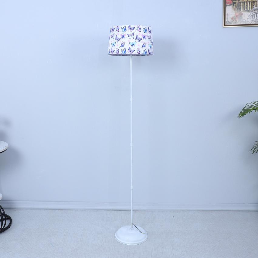 Delicate Butterfly Print with Satin Shade Design Metal Base Foldable Floor Lamp | 12 x 57 inches