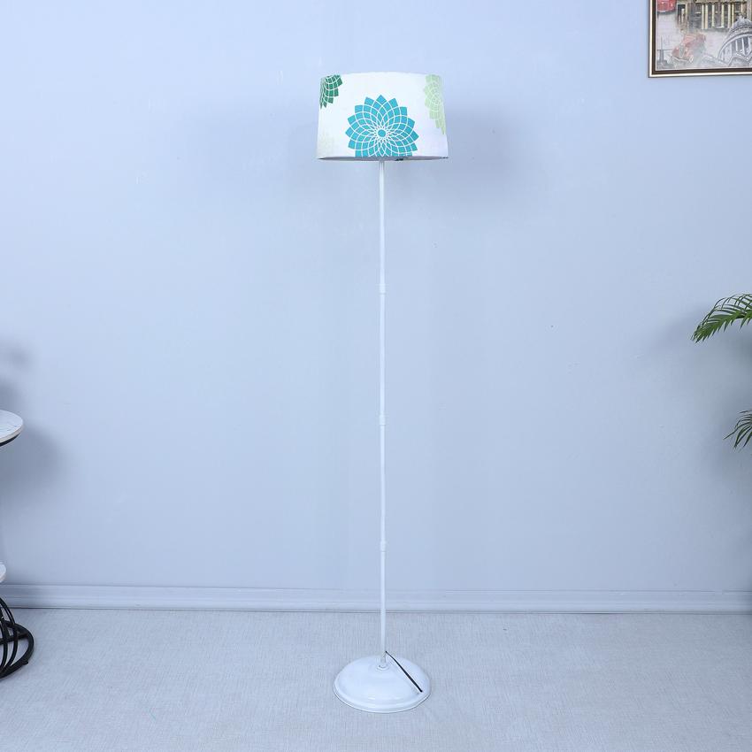 Timeless Dahlia Floral Print with Satin Shade Design Metal Base Foldable Floor Lamp | 12 x 57 inches