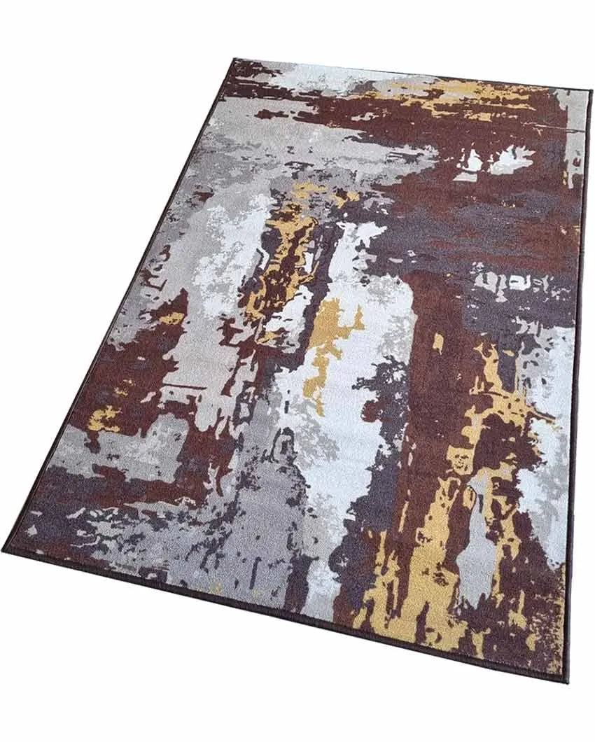 Abstract Brown Anti-Slip Rug | 3 x 5 Ft