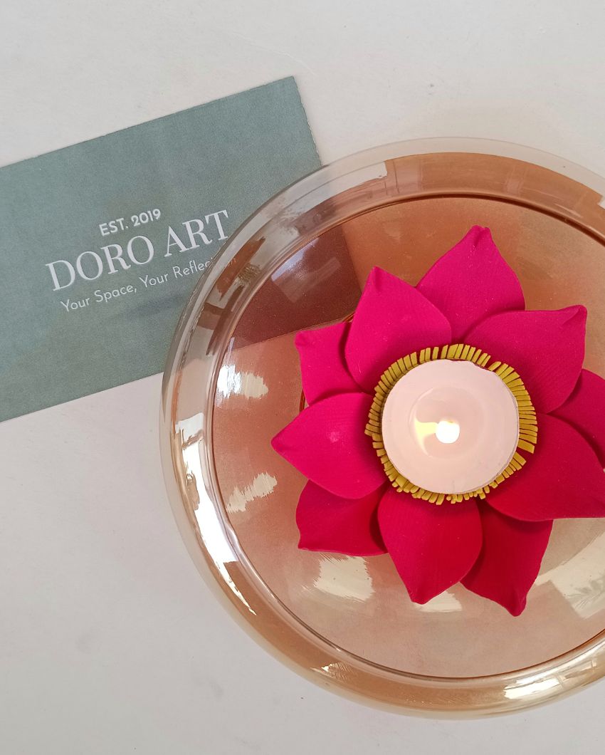 Lotus Urli Floral Tea Light Stand