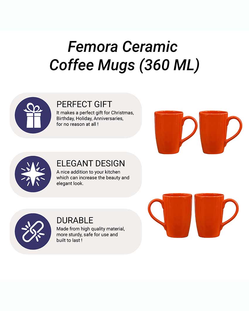 Orange Ceramic Coffee Mug | 360 ml