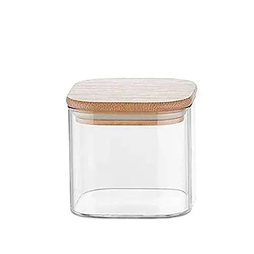 Glass Bamboo Lid Air Tight Jar | 450 ml