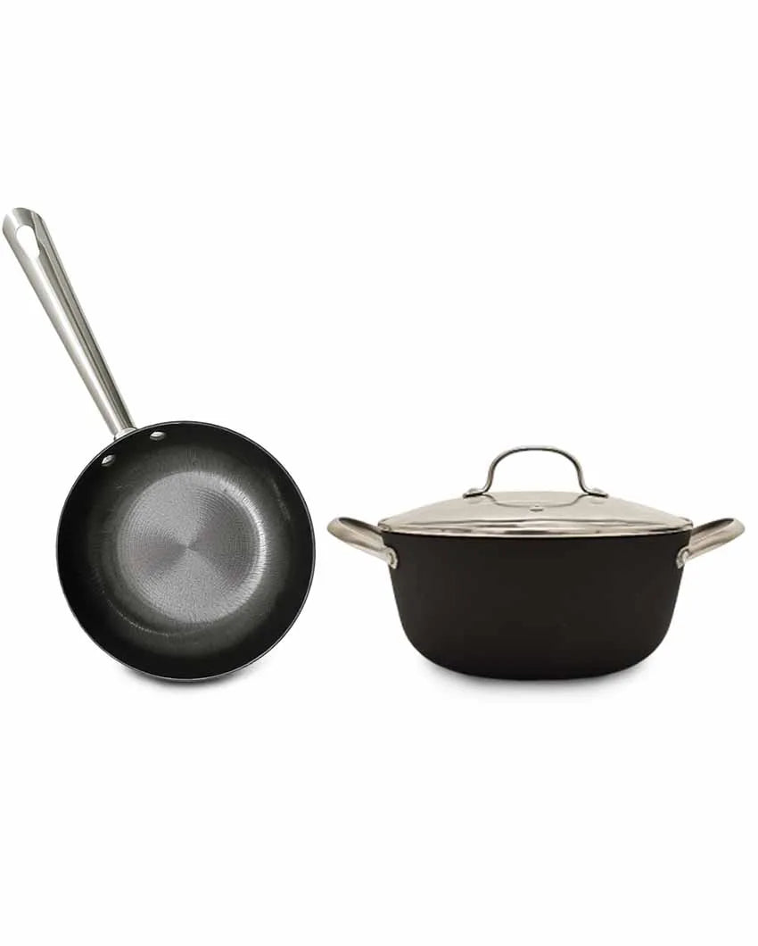 Nonstick Iron Casserole With Frypan | Safe For All Cooktops