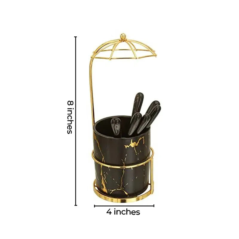 Decorative Ceramic Gold Spoon Holder