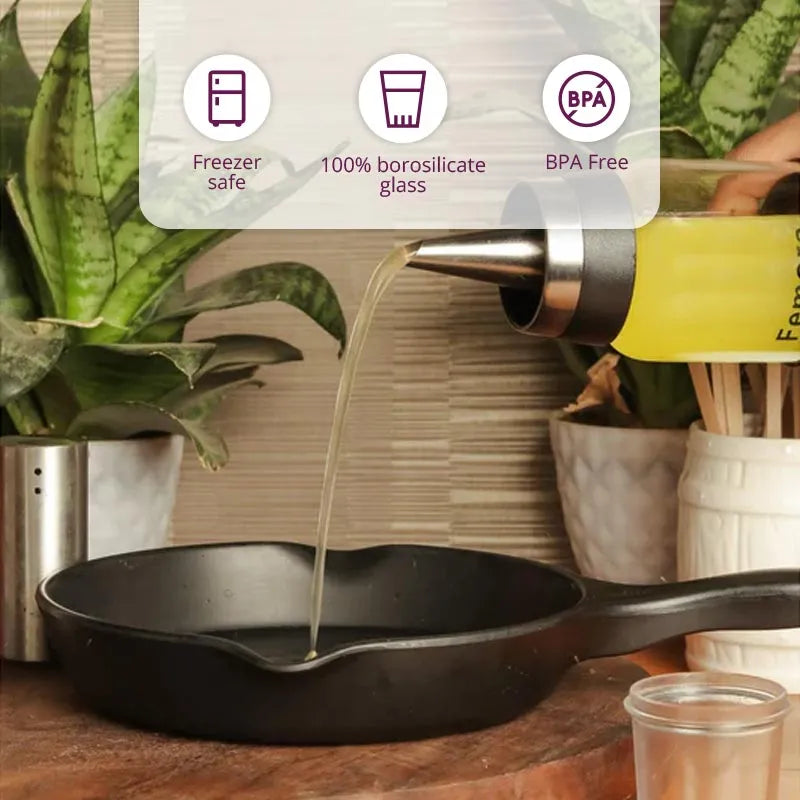 Borosilicate Glass Oil Dispenser with Lid | 500 ml