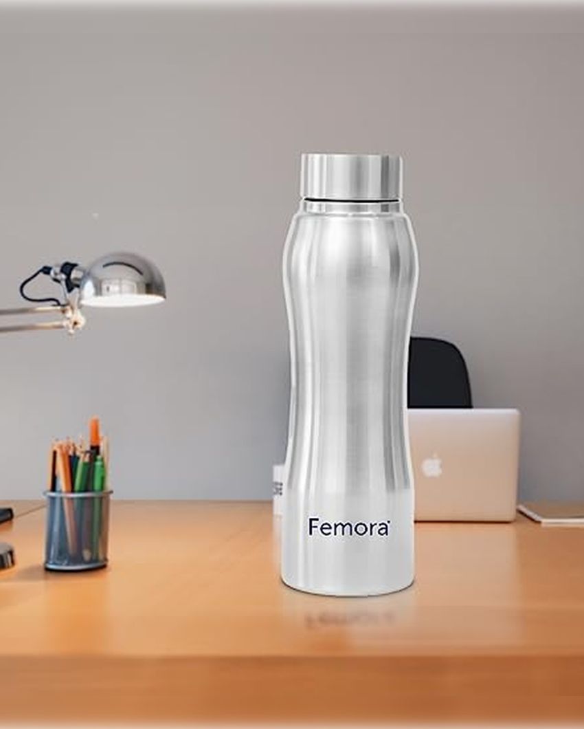 Stainless Steel Water Bottle With Steel Cap | 750 Ml Set of 4