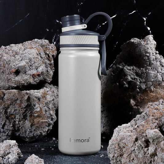 Stainless Steel AquaBurst SportSip Vacuum Insulated Flask Water Bottle |  680 ML |  Grey Grey