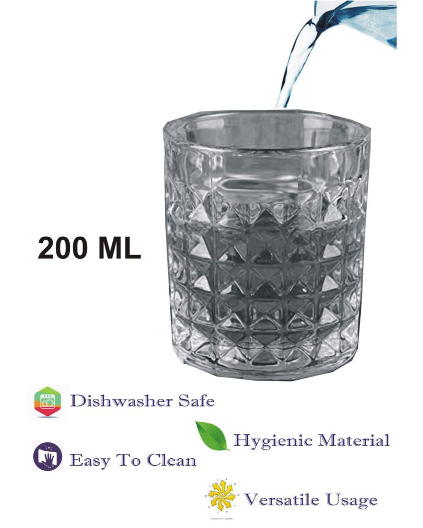 Sophisticated Round Base Whiskey Glasses for Spirits | 200ml | 3 x 4 inches