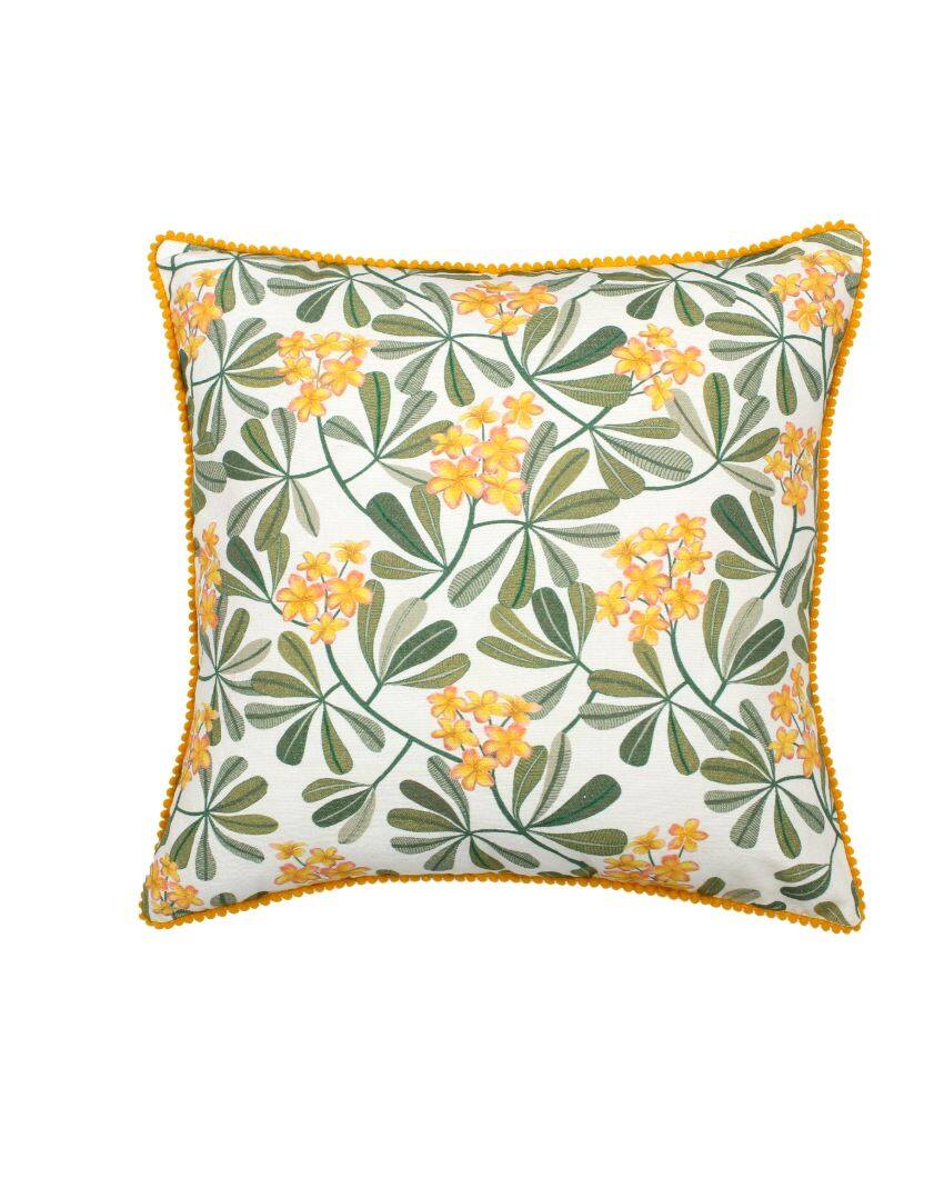 Frangipani Cotton Cushion Covers | 16 x 16 inches