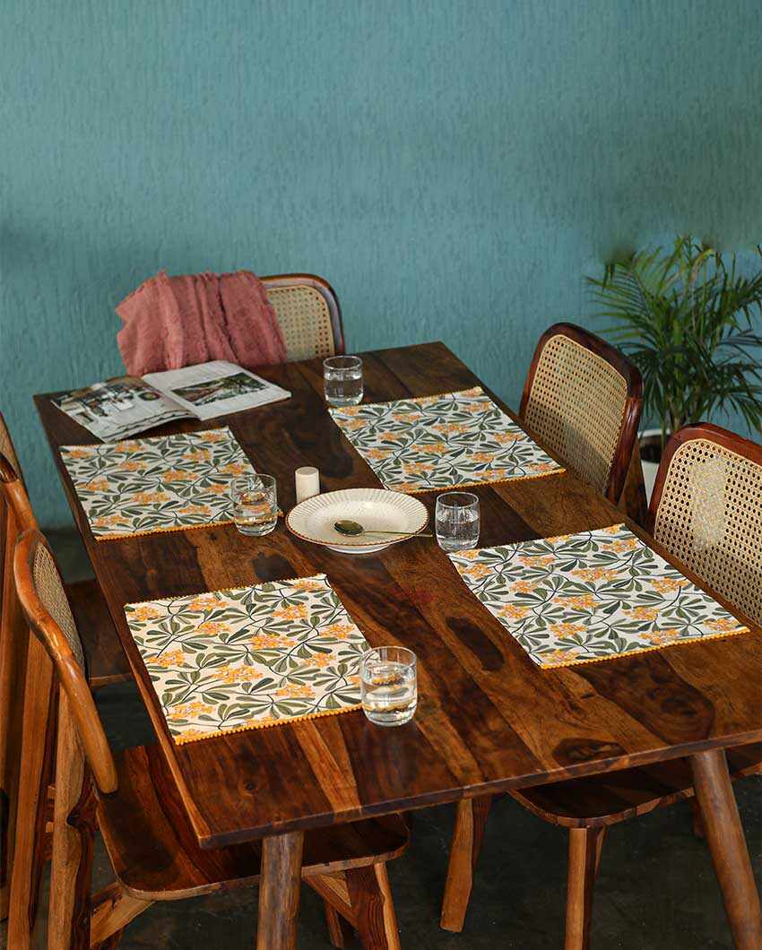 Frangipani Printed Cotton Placemats | 13 x 19 inches