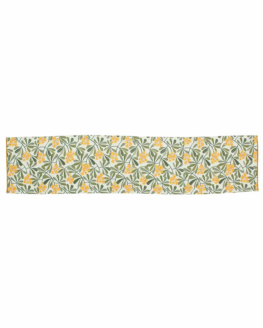 Frangipani Printed Cotton Table Runner | 13 x 59 inches