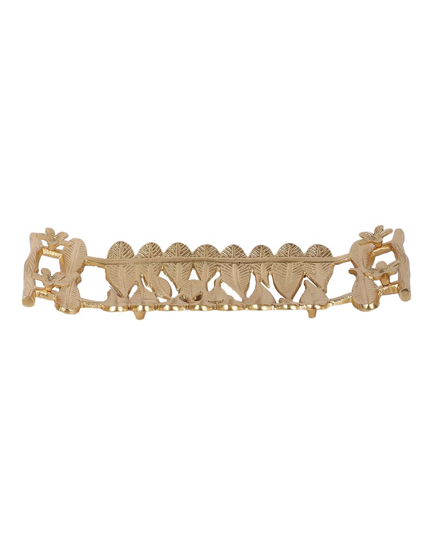 Aluminium Gold Leaf Fruit Platter | 12 x 6 inches