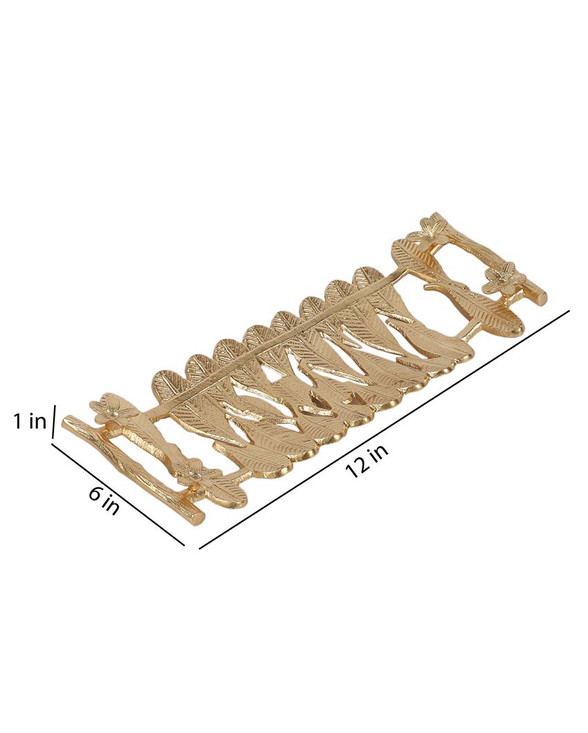 Aluminium Gold Leaf Fruit Platter | 12 x 6 inches