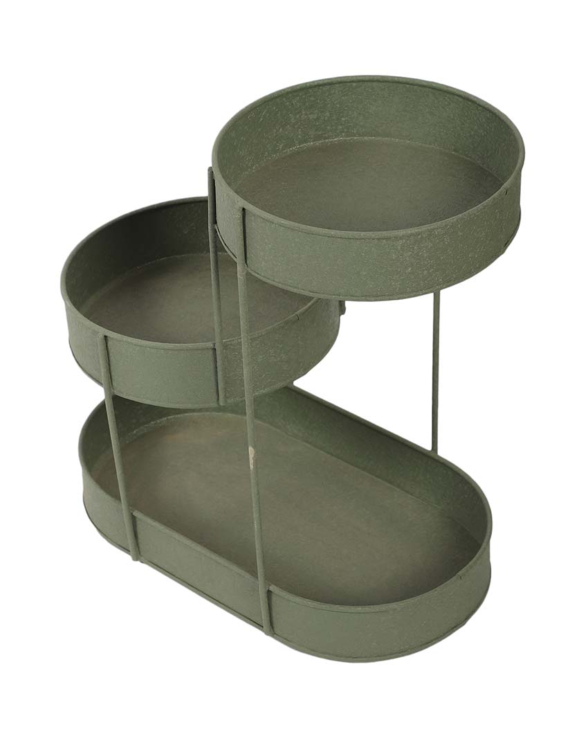 Three Tier Green Textured Kitchen Organizer | 15 x 8 x 15 inches
