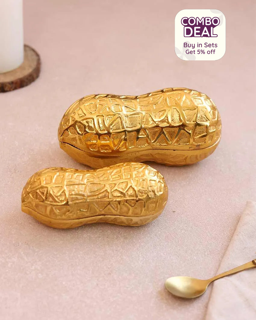 Golden Peanut Platter | Set of 2
