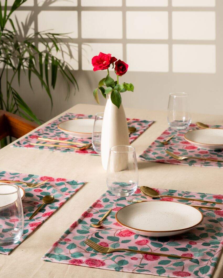 Gulab Printed Velvet Placemats | 13 x 19 inches
