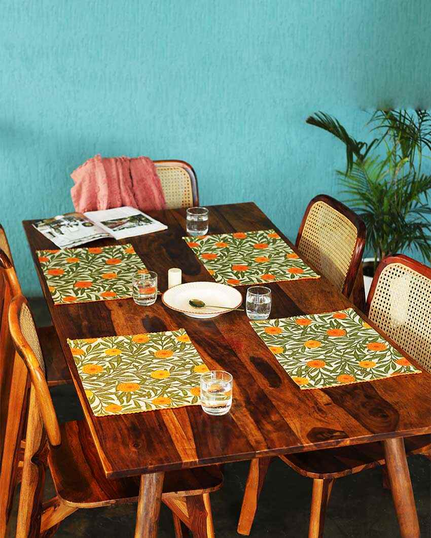 Genda Floral Printed Cotton Placemats | 13 x 19 inches
