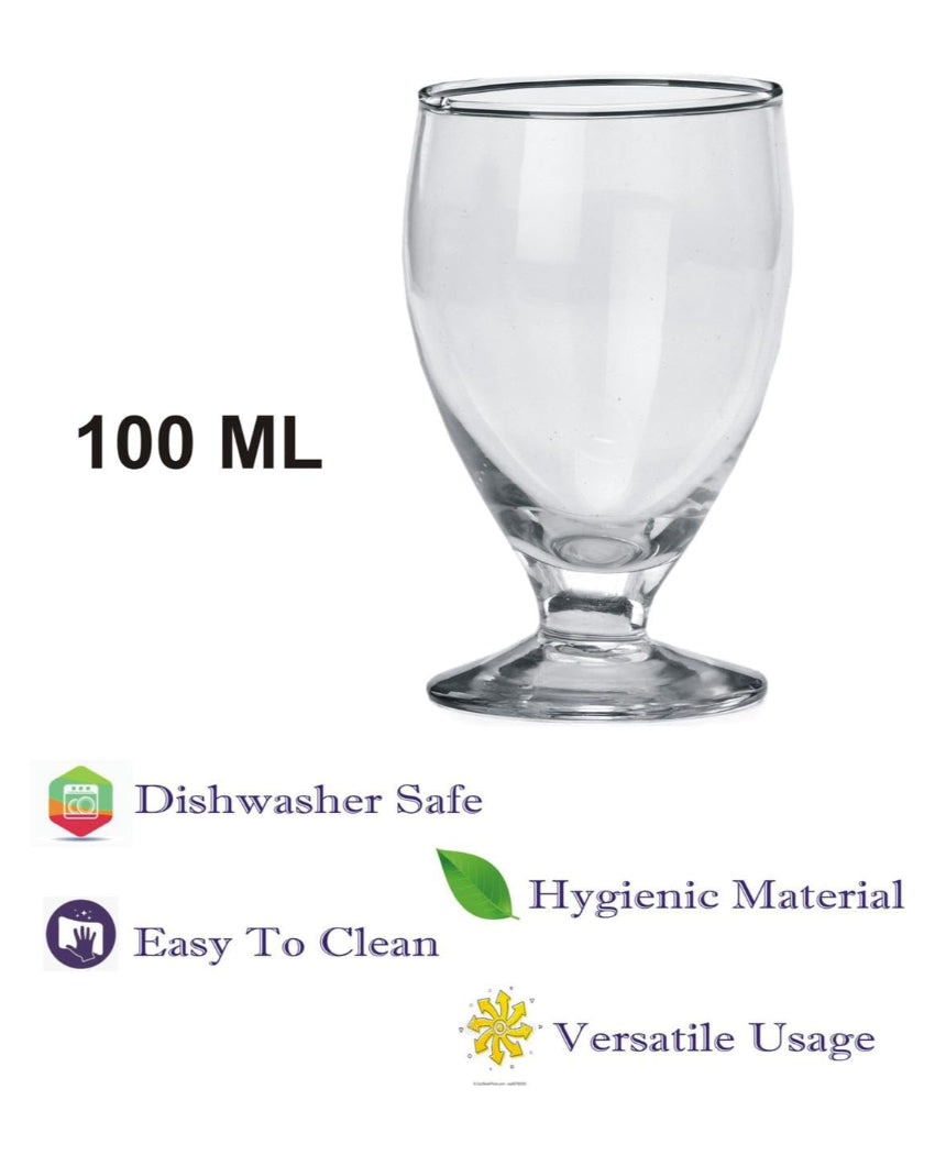 Elevated Entertaining Transparent Stemmed Beautiful Wine Glass | 100ml | 2 x 4 inches