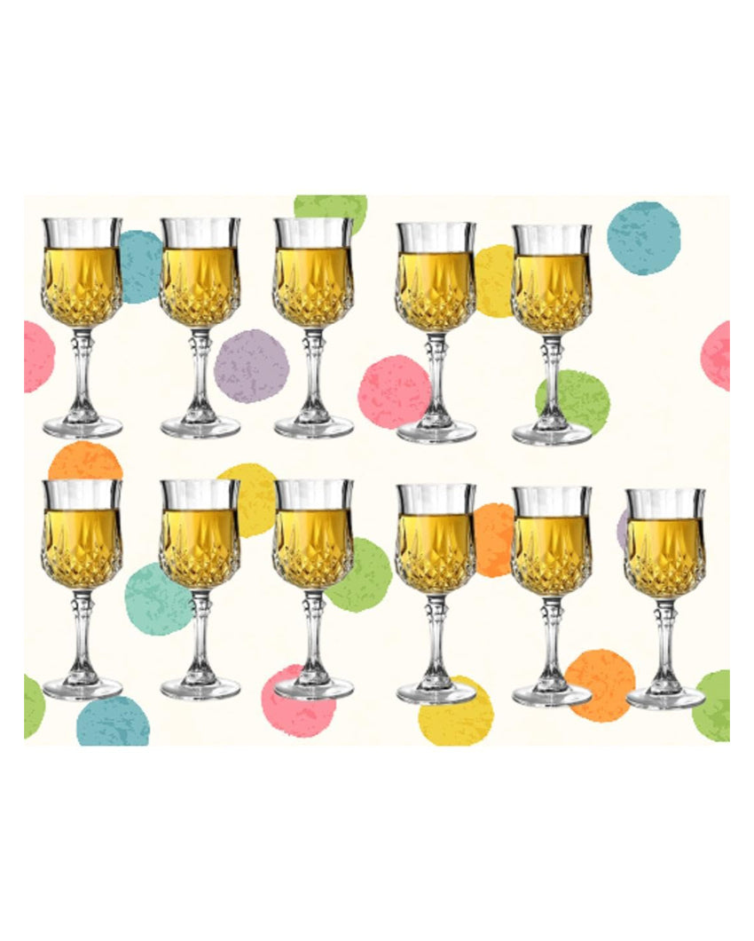 Stylish Table Piece Transparent Stemmed Elegant Wine Glass | 100ml | 3 x 6 inches