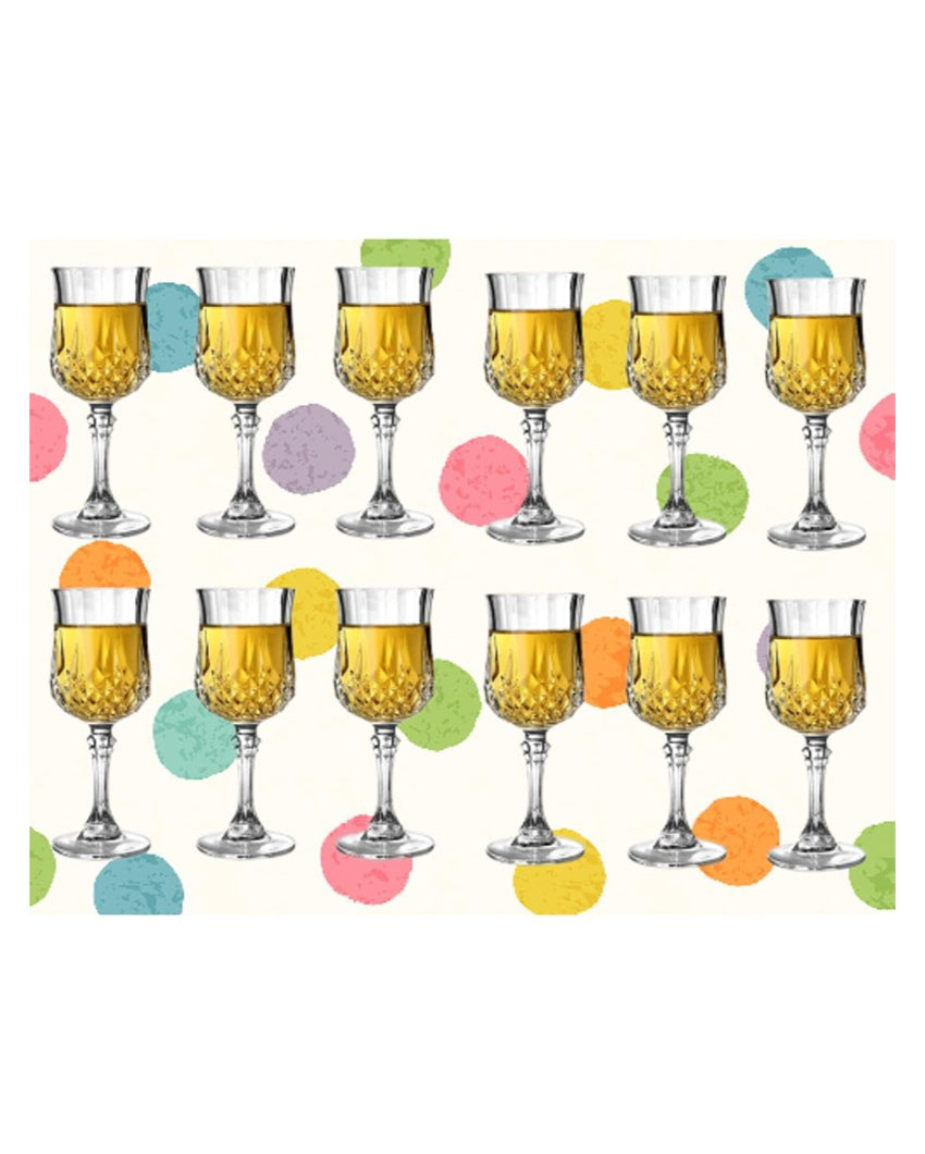 Stylish Table Piece Transparent Stemmed Elegant Wine Glass | 100ml | 3 x 6 inches